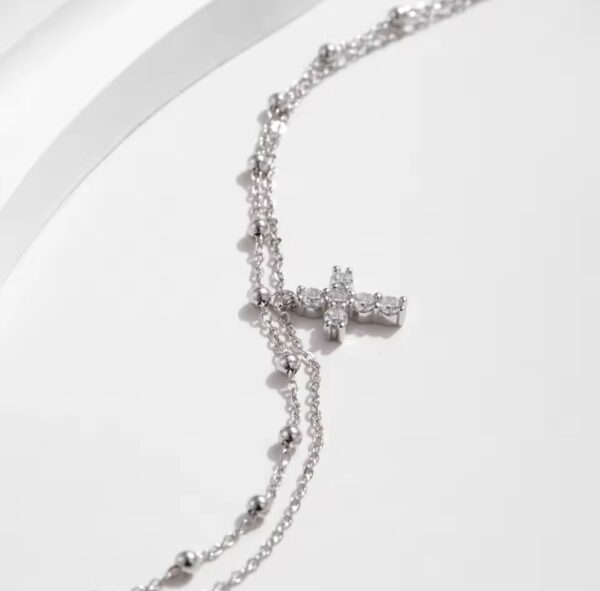 Pulseira Cruz Dubla Prata - Image 4
