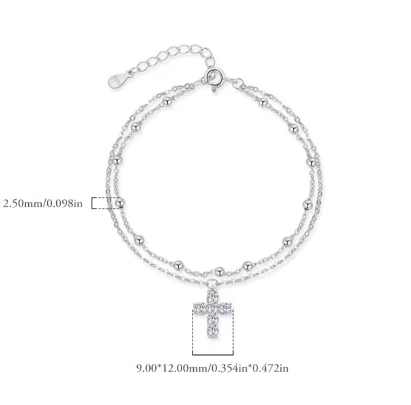 Pulseira Cruz Dubla Prata - Image 5