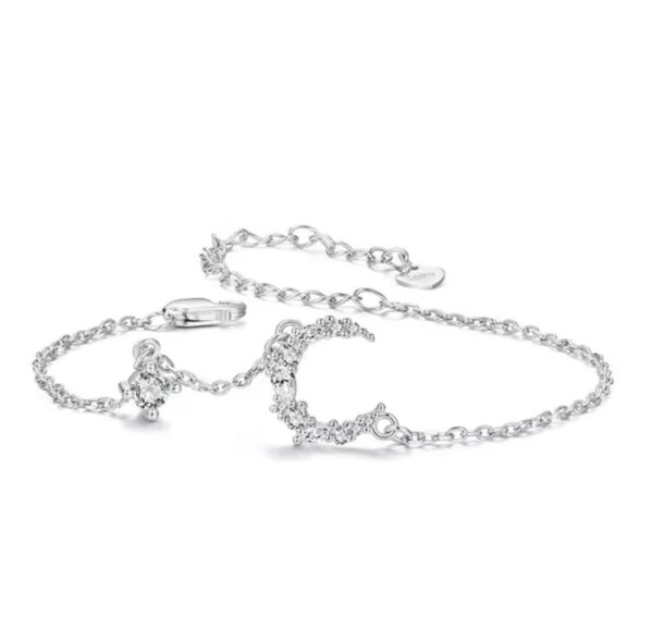 Pulseira Lua Cristal Prata