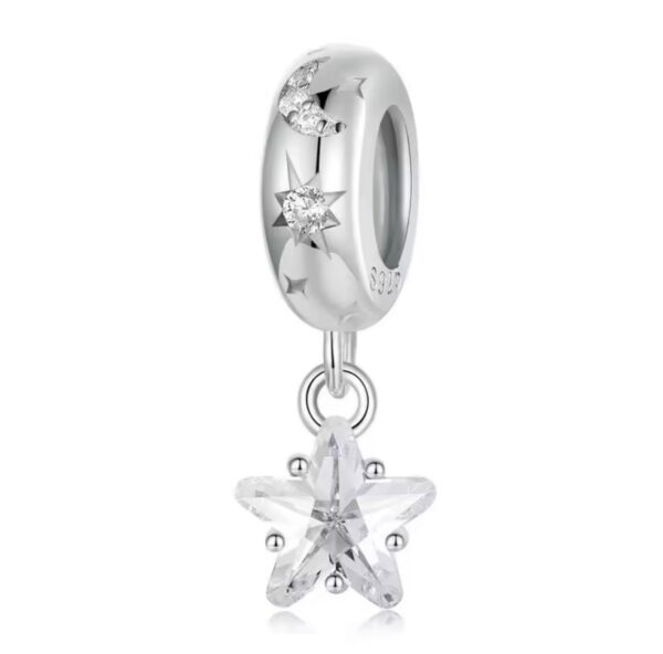 Berloque Crystal Star Prata