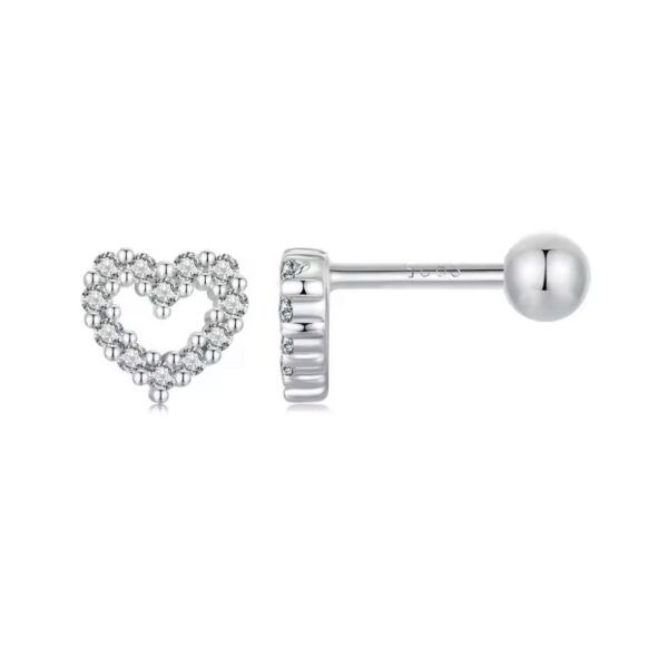 Brinco Crystal Heart Prata