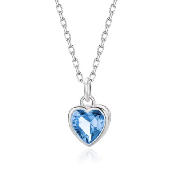 Colar Heart Blue Prata