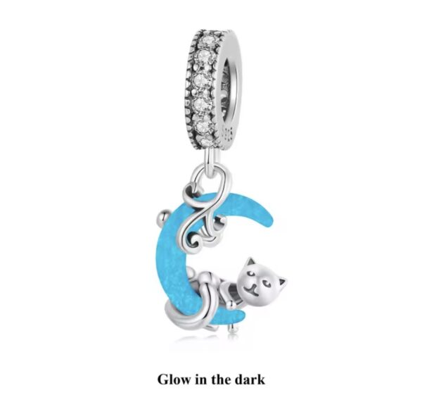 Berloque Moon Cat Prata