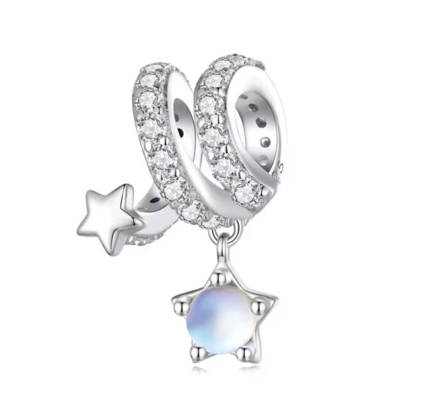 Berloque Duble Star Prata
